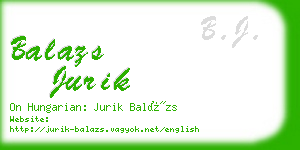 balazs jurik business card